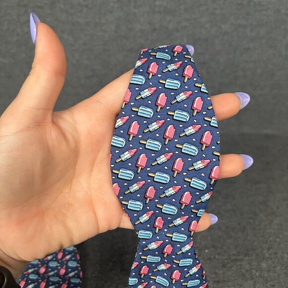 Vineyard Vines Martha's Vineyard Mens Silk Adjustable Bowtie Blue Popsicle - Picture 4 of 4